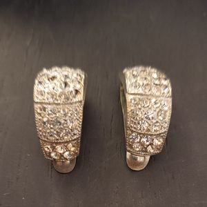 Vintage Rhinestone Clip On Earrings